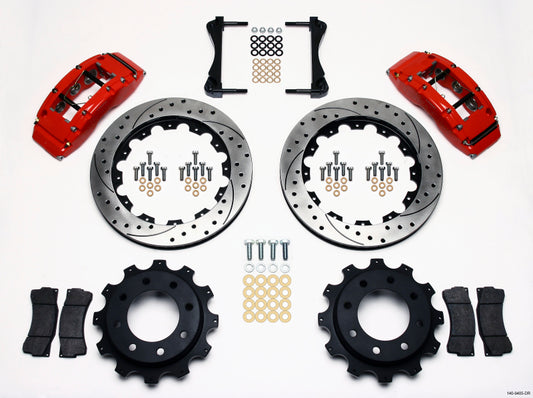 Wilwood TC6R Rear Kit 16.00in Drilled Red 1999-2010 GM H2 / 2500 4.63 Cntr - 140-9405-DR