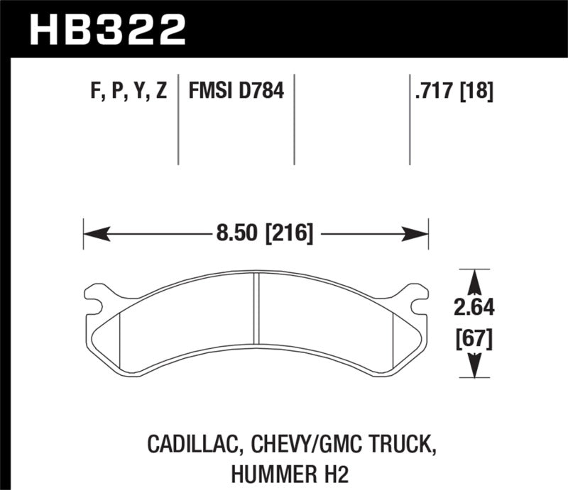 Hawk Chevy / GMC Truck / Hummer HPS Street Front Brake Pads - HB322F.717