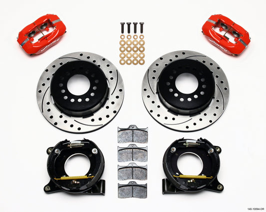 Wilwood Forged Dynalite P/S Park Brake Kit Drilled Red Chevy C-10 2.42 Offset 5-lug - 140-10094-DR