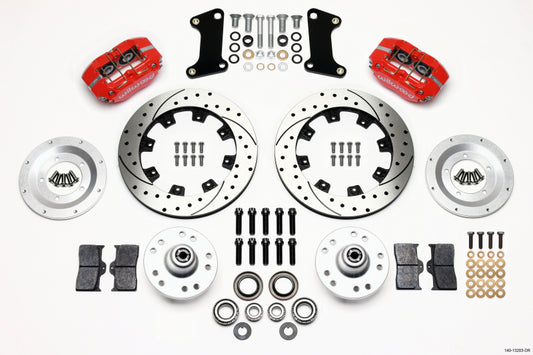 Wilwood Dynapro Dust-Boot Front Kit 12.19in Drilled Red 67-69 Camaro 64-72 Nova Chevelle - 140-13203-DR