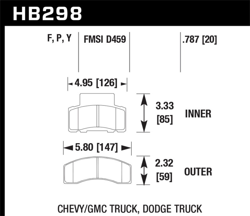 Hawk LTS Street Brake Pads - HB298Y.787