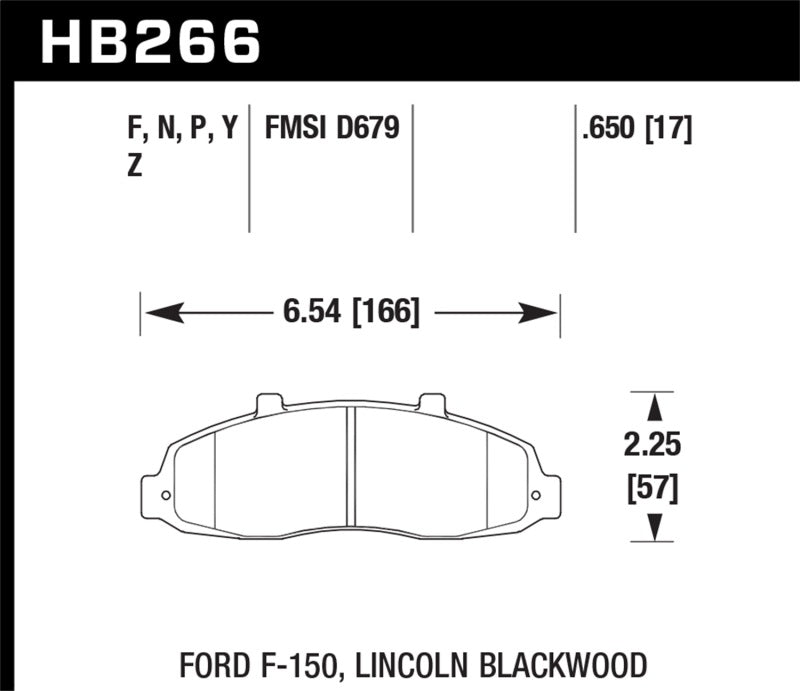 Hawk LTS Street Brake Pads - HB266Y.650