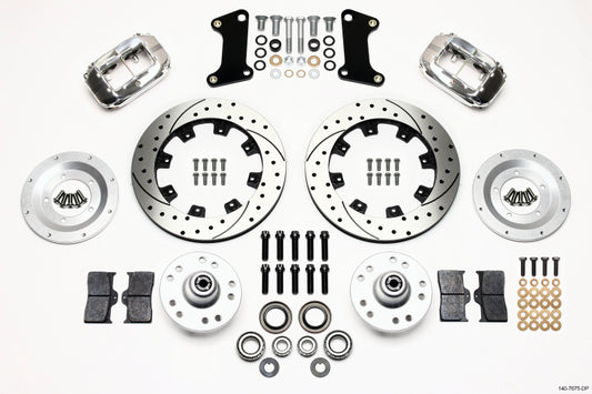 Wilwood Forged Dynalite Front Kit 12.19in Drilled Polished 67-69 Camaro 64-72 Nova Chevelle - 140-7675-DP