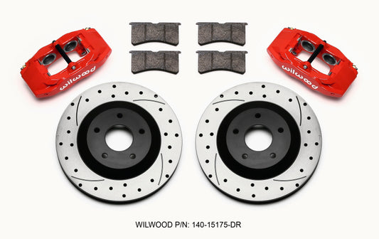 Wilwood SLC56 Front Caliper & Rotor Kit Red Corvette All C5 / Base C6 1997-2013 - 140-15175-DR