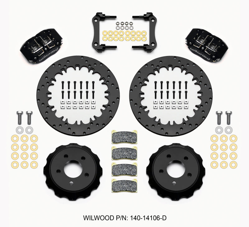 Wilwood Dynapro Radial Rear Drag Kit 12.90in Drilled 2015-Up Mustang - 140-14106-D