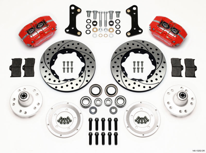 Wilwood Dynapro Dust-Boot Front Kit 11.00in Drilled Red 67-69 Camaro 64-72 Nova Chevelle - 140-13202-DR