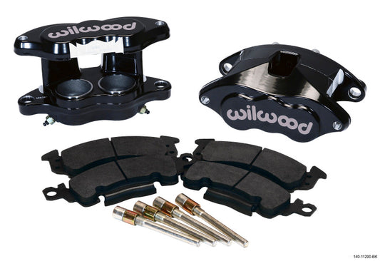 Wilwood D52 Front Caliper Kit - Black Pwdr 2.00 / 2.00in Piston 1.28in Rotor - 140-11290-BK