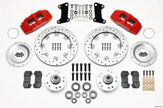 Wilwood Dynapro 6 Front Hub Kit 12.19in Drill-Zinc Red 67-69 Camaro 64-72 Nova Chevelle - 140-10510-ZR