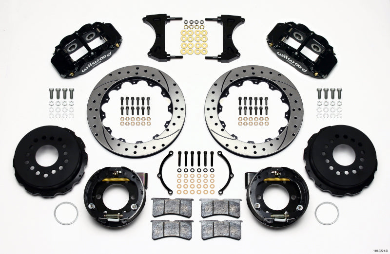 Wilwood Narrow Superlite 4R Rear P-Brk Kit 12.88in Drilled 2005-2014 Mustang - 140-9221-D