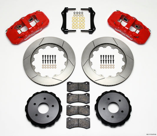 Wilwood AERO4 Rear Kit 14.00in Red 97-04 Corvette C5/Z06 05-13 C6 - 140-11119-R