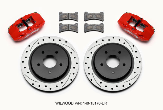 Wilwood DPC56 Rear Caliper & Rotor Kit Red Corvette All C5 / Base C6 1997-2013 - 140-15176-DR