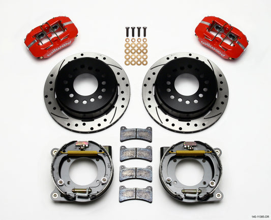 Wilwood Dynapro Low-Profile 11.00in P-Brake Kit Drill-Red Chevy C-10 2.42 Offset 5-lug - 140-11385-DR