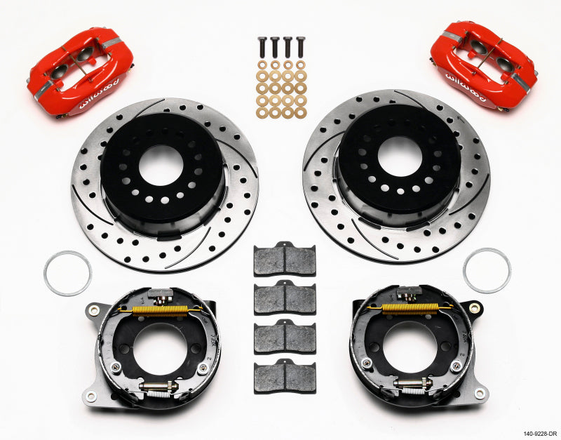 Wilwood Forged Dynalite P/S P-B Kit Drilled-Red 2005-2014 Mustang - 140-9228-DR