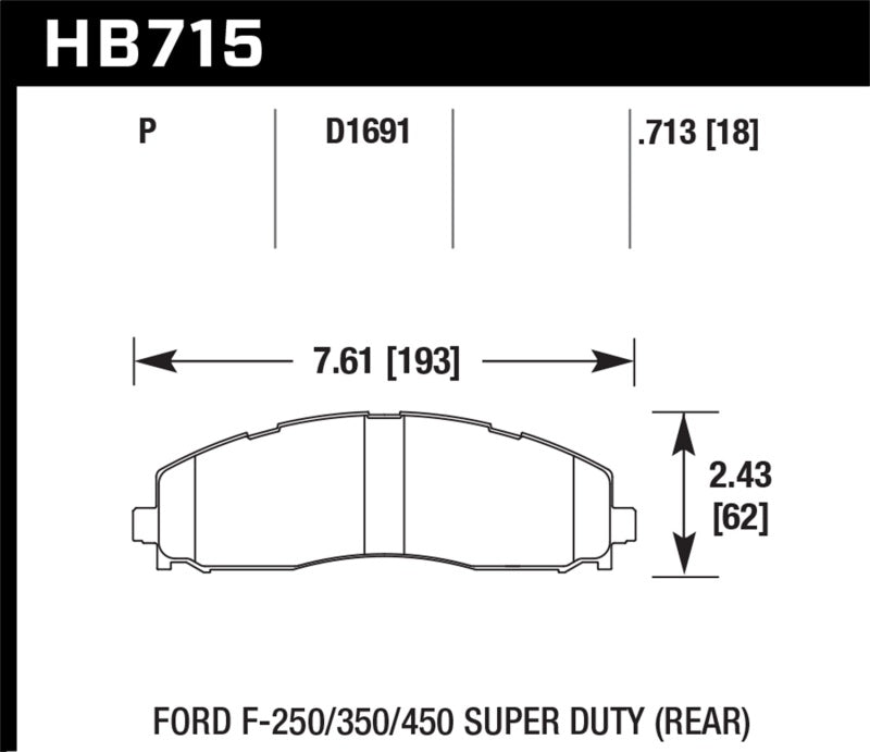 Hawk 2015 Ford F-250/350/450 Super Duty Rear Brake Pads - HB715P.713