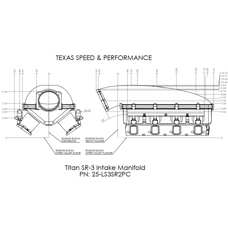 Texas Speed Titan SR-3 Short Runner 102mm Cast LS3 Intake Manifold