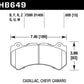 Hawk 08-12 Cadillac CTS-V / 12 Jeep Grand Cherokee (WK2) SRT8 DTC-70 Front Race Brake Pads - HB649U.605