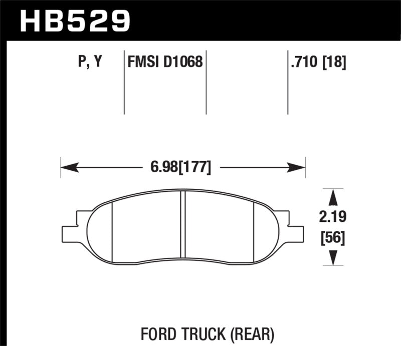 Hawk 05-07 Ford F250/F350 5.4L/6.0L/6.8L LTS Street Rear Brake Pads - HB529Y.710