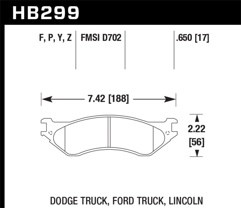Hawk HPS Street Brake Pads - HB299F.650