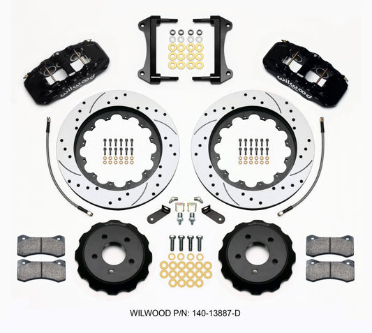 Wilwood AERO6 Front Hat Kit 15.00 Drilled 2015-Up Mustang w/Lines - 140-13887-D