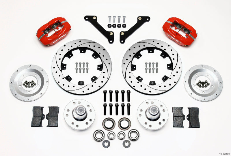 Wilwood Forged Dynalite Front Kit 12.19in Drilled Red 70-78 Camaro - 140-8582-DR