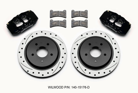 Wilwood DPC56 Rear Caliper & Rotor Kit Black Corvette All C5 / Base C6 1997-2013 - 140-15176-D