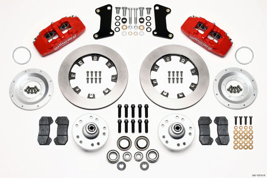 Wilwood Dynapro 6 Front Hub Kit 12.19in Drilled Red 67-69 Camaro 64-72 Nova Chevelle - 140-10510-R