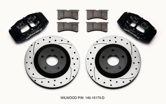 Wilwood SLC56 Front Caliper & Rotor Kit Black Corvette All C5 / Base C6 1997-2013 - 140-15175-D