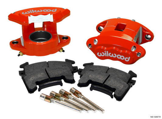 Wilwood D154 Front Caliper Kit - Red 2.50in Piston 1.04in Rotor - 140-12097-R