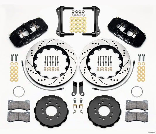 Wilwood AERO6 Front Hat Kit 14.00 Drilled 2005-2014 Mustang w/ BMR Suspn. w/Lines - 140-13685-D