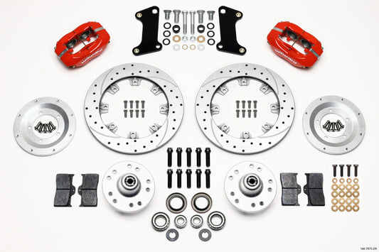 Wilwood Forged Dynalite Front Kit 12.19in Drill-Zinc Red 67-69 Camaro 64-72 Nova Chevelle - 140-7675-ZR