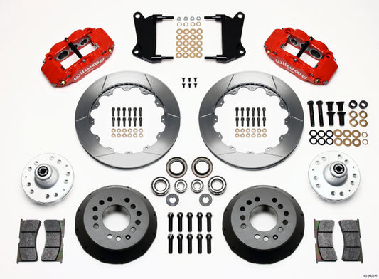 Wilwood Narrow Superlite 6R Front Hub Kit 12.88in Red 67-69 Camaro 64-72 Nova Chevelle - 140-9803-R