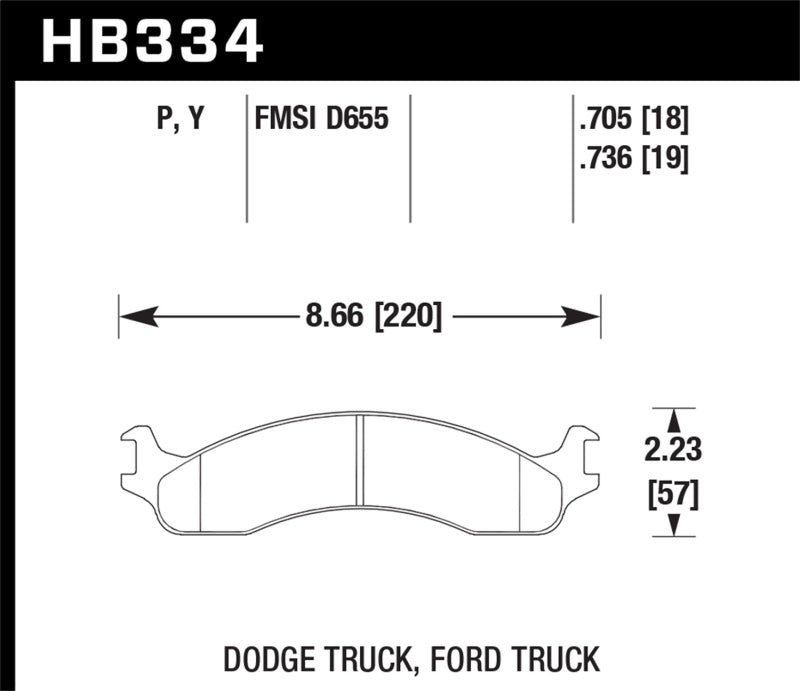 Hawk 99+ Ford F-250/F-350 Super Duty Front Brake Pads - HB334P.736