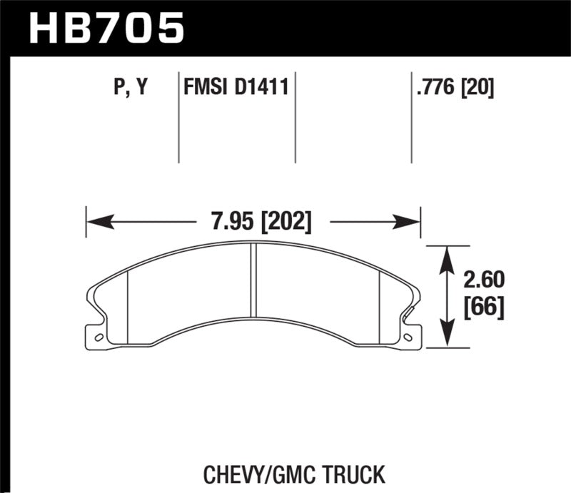 Hawk Chevy/GMC Express/Silverado/Savana/Sierra 15/25/35/4500 SuperDuty Rear LTS Brake Pads - HB705Y.776