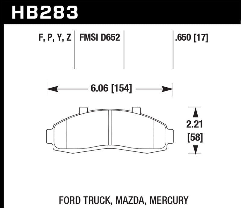 Hawk LTS Street Brake Pads - HB283Y.650