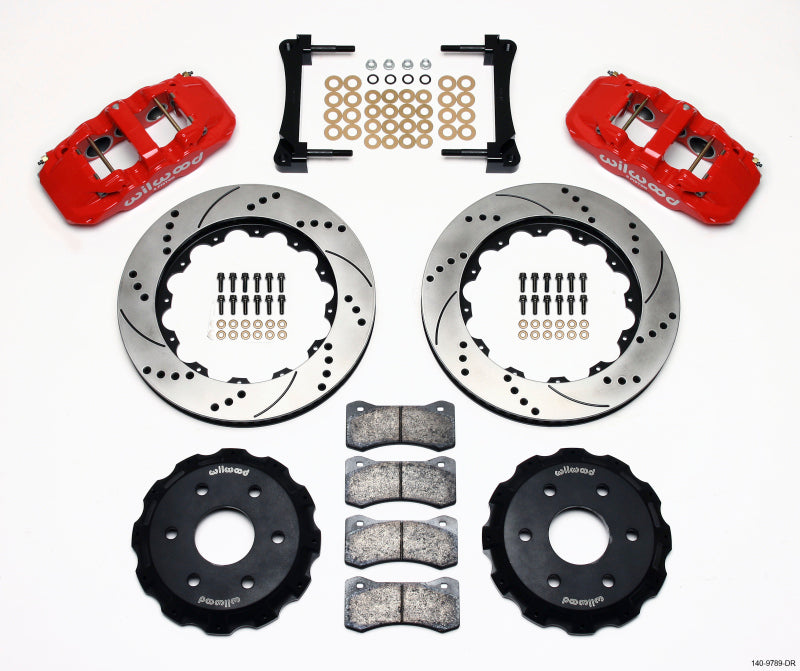 Wilwood AERO6 Front Truck Kit 14.25in Drill Red 1999-2014 GM Truck/SUV 1500 - 140-9789-DR