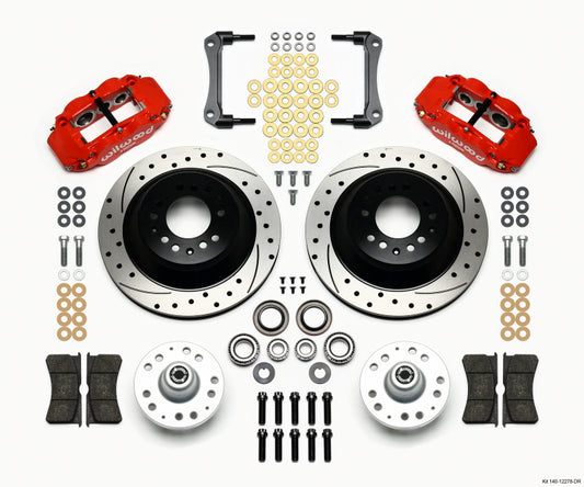 Wilwood Narrow Superlite 6R Front Hub & 1PC Rtr Kit 12.88in Dril -Red 70-78 Camaro - 140-12278-DR