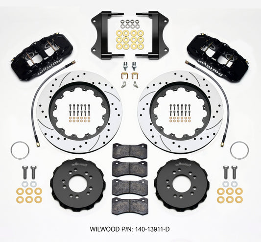 Wilwood AERO6 Front Hat Kit 15.00 Drilled 2014-up Corvette C7 w/Lines - 140-13911-D